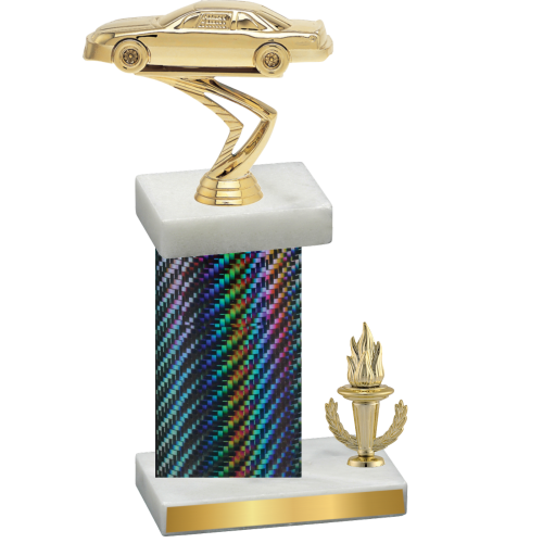 Accented Single Black Carbon Fiber Victory Cars Trophy