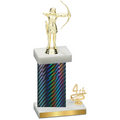 Accented Single Black Carbon Fiber Fourth Place Archery Trophy