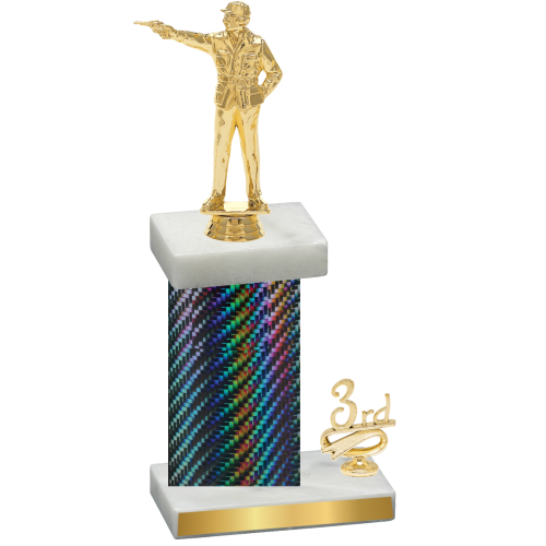 Accented Single Black Carbon Fiber Third Place Shooter Trophy