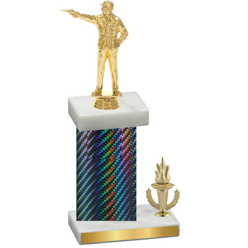 Accented Single Black Carbon Fiber Victory Shooter Trophy