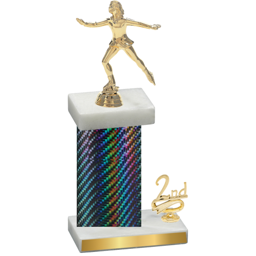 Accented Single Black Carbon Fiber Second Place Skater Trophy