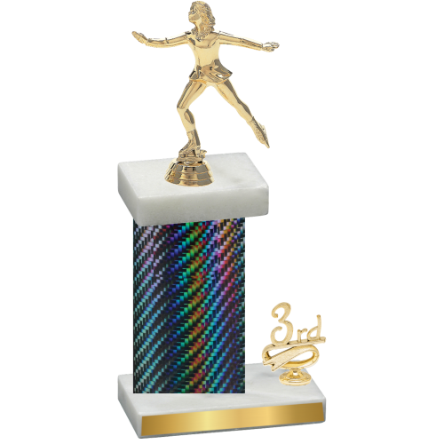 Accented Single Black Carbon Fiber Third Place Skater Trophy