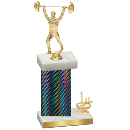 Accented Single Black Carbon Fiber First Place Weights Trophy