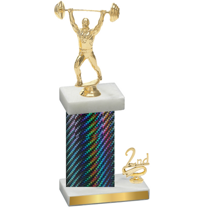 Accented Single Black Carbon Fiber Second Place Weights Trophy