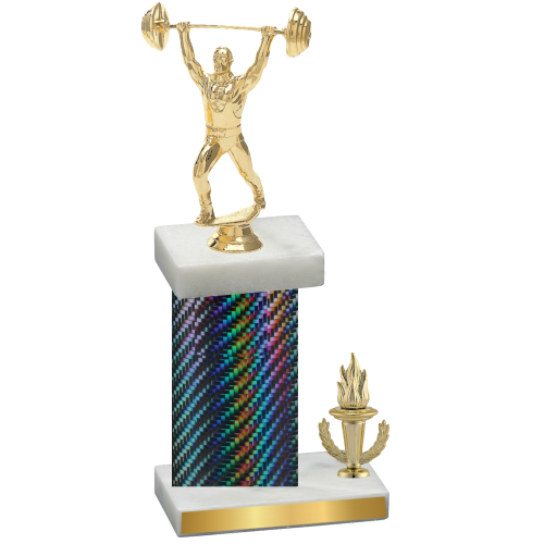 Accented Single Black Carbon Fiber Victory Weights Trophy