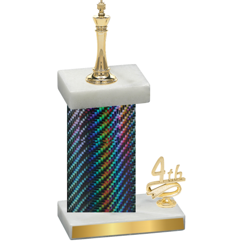 Accented Single Black Carbon Fiber Fourth Place Chess Trophy