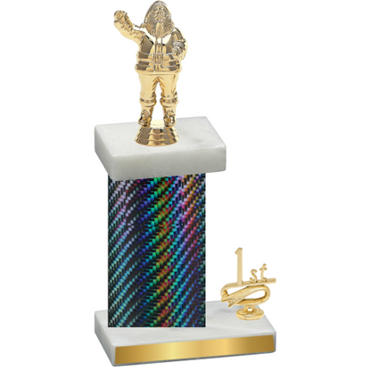 Accented Single Black Carbon Fiber First Place Holiday Trophy