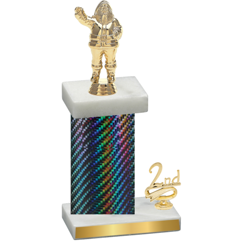 Accented Single Black Carbon Fiber Second Place Holiday Trophy