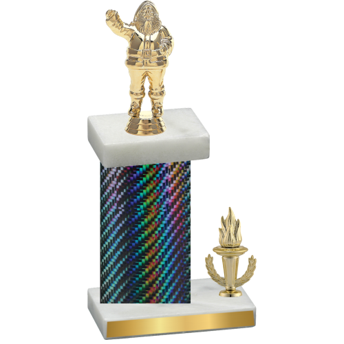 Accented Single Black Carbon Fiber Victory Holiday Trophy