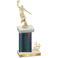Accented Single Black Carbon Fiber Fourth Place Basketball Trophy