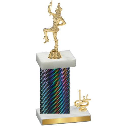 Accented Single Black Carbon Fiber First Place Majorette Trophy