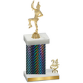 Accented Single Black Carbon Fiber Year Majorette Trophy