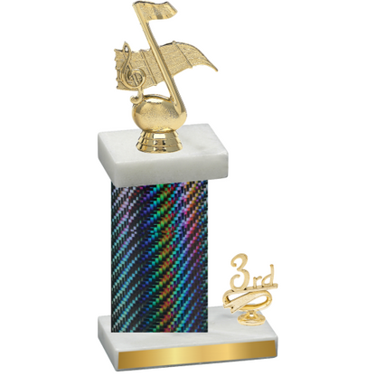 Accented Single Black Carbon Fiber Third Place Music Trophy