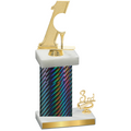 Accented Single Black Carbon Fiber Third Place Golf Trophy