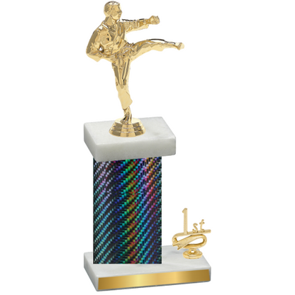 Accented Single Black Carbon Fiber First Place Karate Trophy