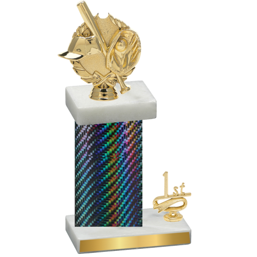 Accented Single Black Carbon Fiber First Place Baseball Trophy