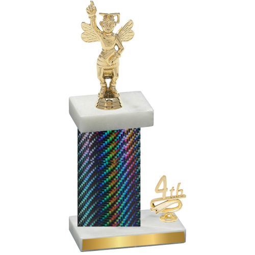 Accented Single Black Carbon Fiber Fourth Place Academics Trophy