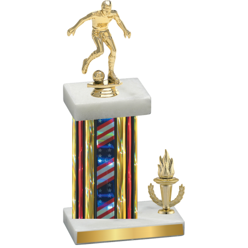 Accented Single Flag USA Victory Soccer Trophy