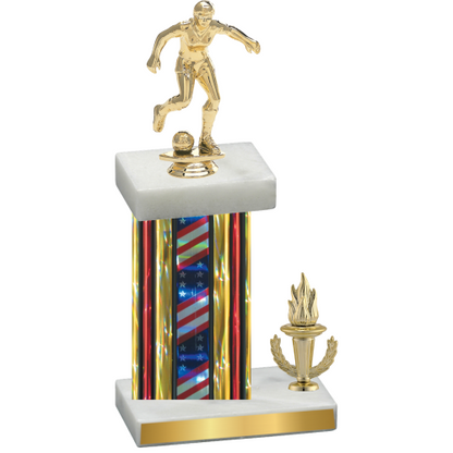 Accented Single Flag USA Victory Soccer Trophy