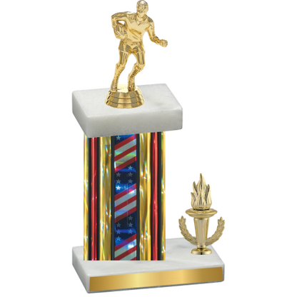 Accented Single Flag USA Victory Rugby Trophy