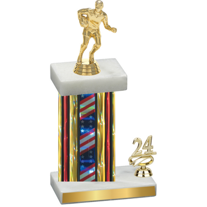 Accented Single Flag USA Year Rugby Trophy