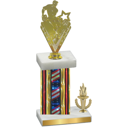 Accented Single Flag USA Victory Rugby Trophy