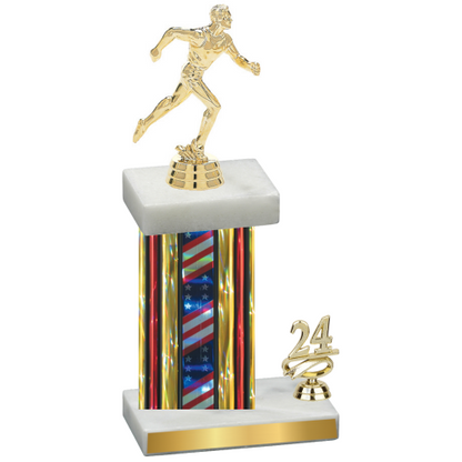 Accented Single Flag USA Year Running Trophy