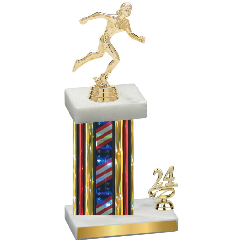 Accented Single Flag USA Year Running Trophy