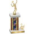 Accented Single Flag USA Second Place Tennis Trophy
