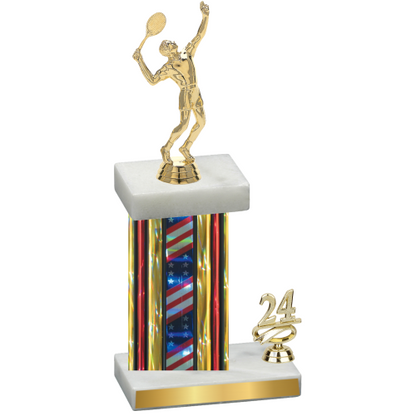 Accented Single Flag USA Year Tennis Trophy