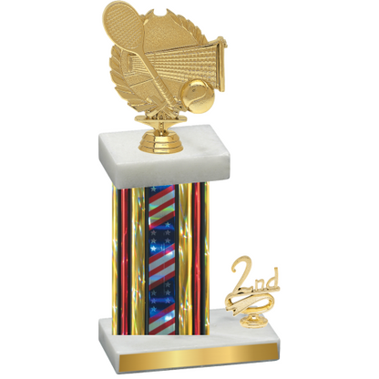 Accented Single Flag USA Second Place Tennis Trophy