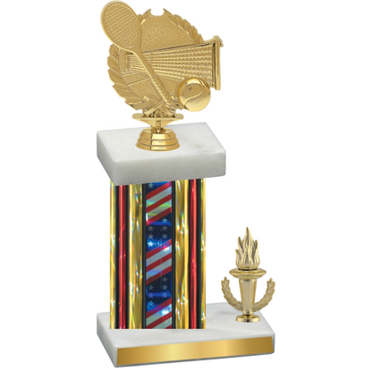 Accented Single Flag USA Victory Tennis Trophy