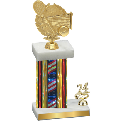 Accented Single Flag USA Year Tennis Trophy