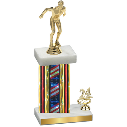 Accented Single Flag USA Year Swimming Trophy