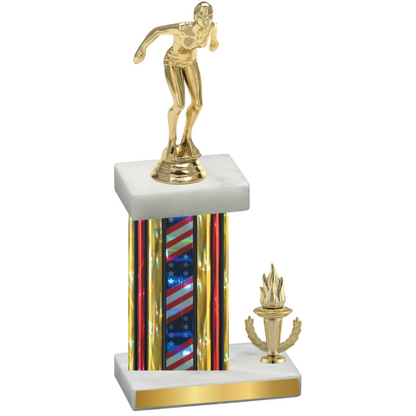 Accented Single Flag USA Victory Tennis Trophy