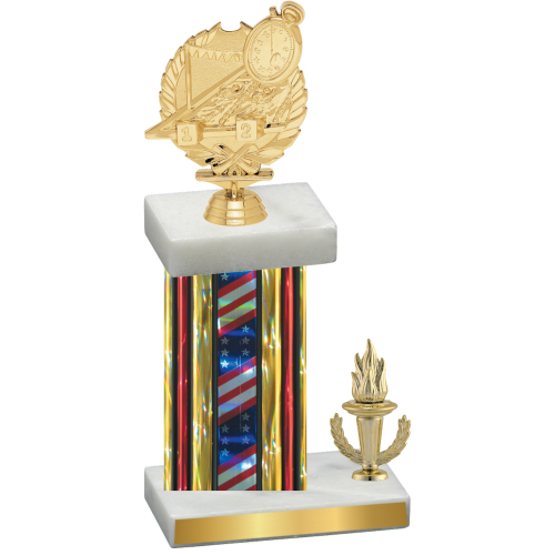 Accented Single Flag USA Victory Swimming Trophy