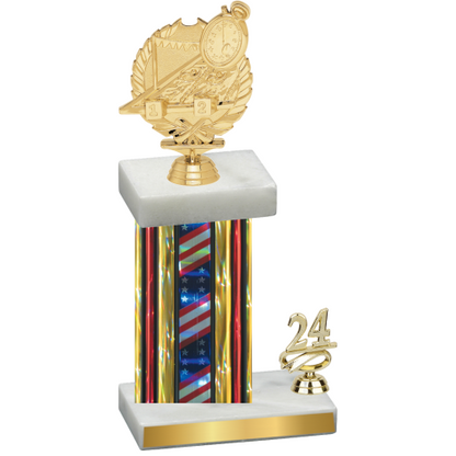 Accented Single Flag USA Year Swimming Trophy