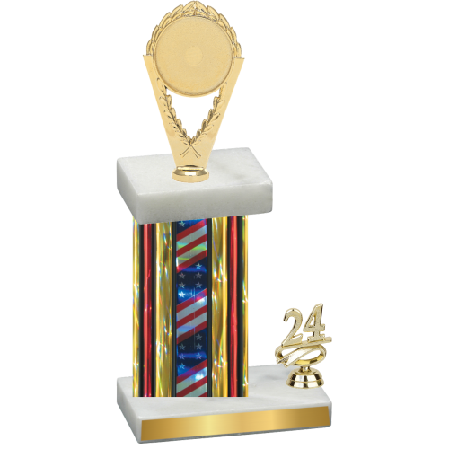 Accented Single Flag USA Year Insert Trophy