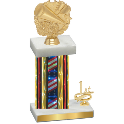 Accented Single Flag USA First Place Cheerleading Trophy