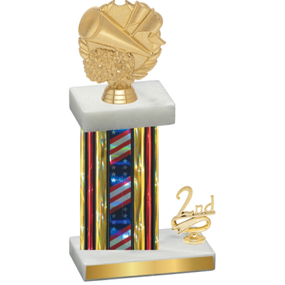 Accented Single Flag USA Second Place Cheerleading Trophy