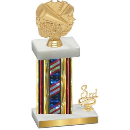 Accented Single Flag USA Third Place Cheerleading Trophy