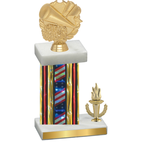 Accented Single Flag USA Victory Cheerleading Trophy