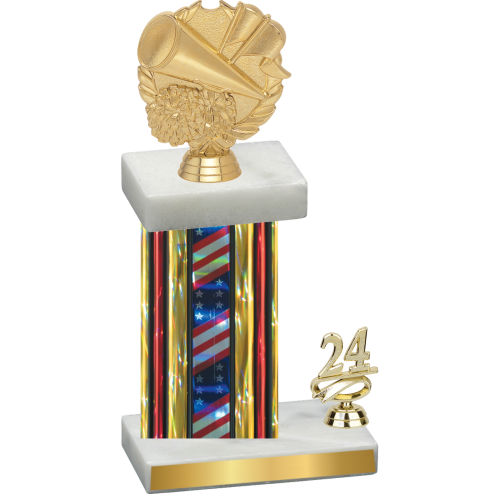 Accented Single Flag USA Year Cheerleading Trophy