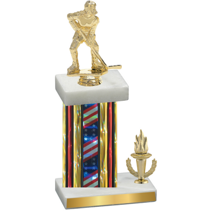 Accented Single Flag USA Victory Hockey Trophy