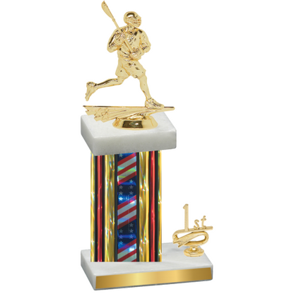 Accented Single Flag USA First Place Lacrosse Trophy