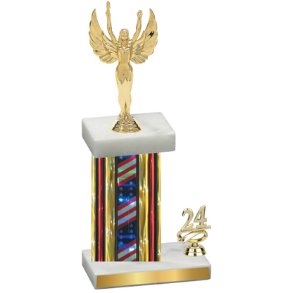 Accented Single Flag USA Year Victory Trophy