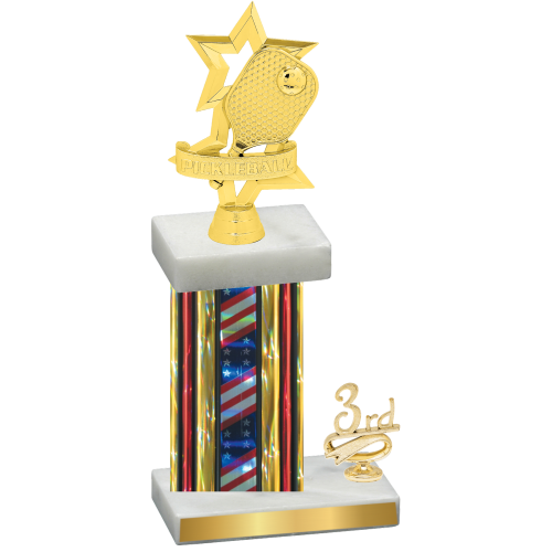 Accented Single Flag USA Third Place Pickleball Trophy