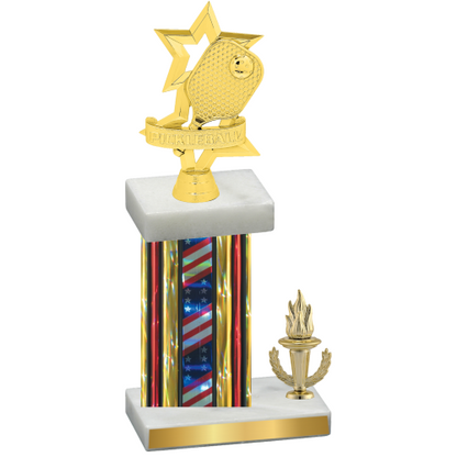 Accented Single Flag USA Victory Pickleball Trophy