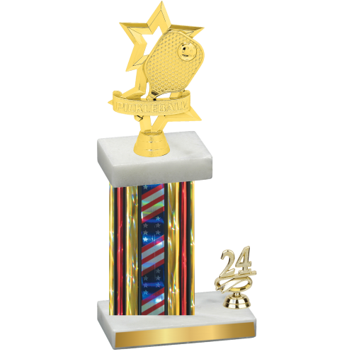 Accented Single Flag USA Year Pickleball Trophy