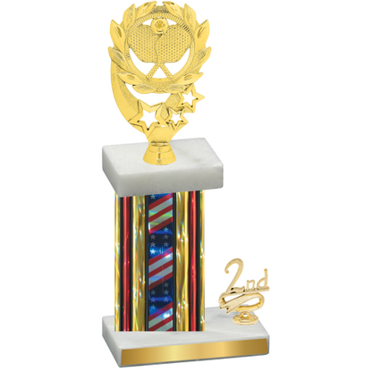 Accented Single Flag USA Second Place Pickleball Trophy